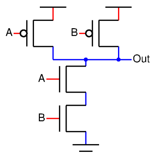 2-input NAND using switches